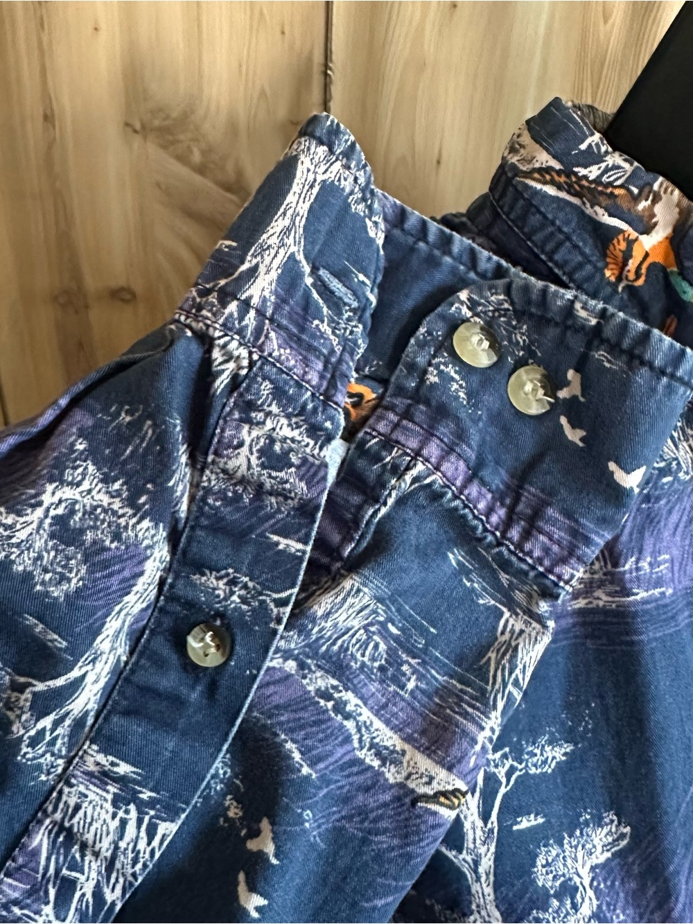 Vintage Outdoor Life Navy Duck & Marsh Print Button-Down Shirt All-Over print - Picture 5 of 12